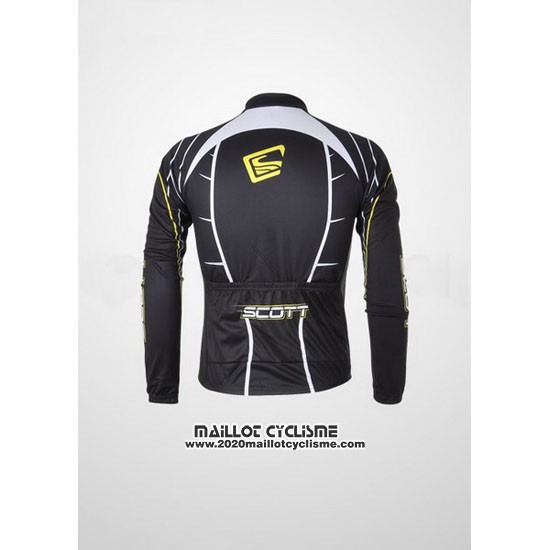 2012 Maillot Ciclismo Scott Noir et Blanc Manches Longues et Cuissard