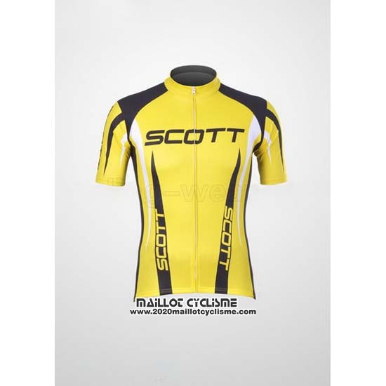 2012 Maillot Ciclismo Scott Noir et Jaune Manches Courtes et Cuissard