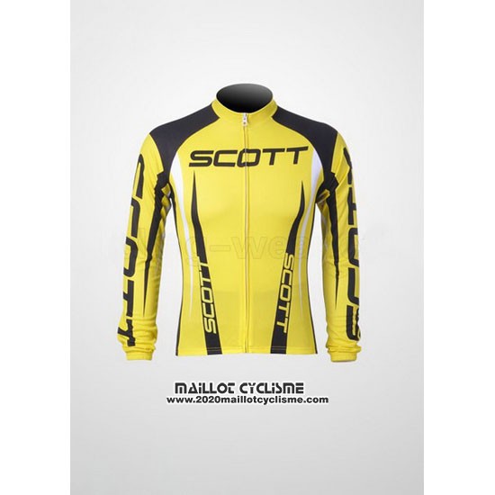 2012 Maillot Ciclismo Scott Noir et Jaune Manches Longues et Cuissard