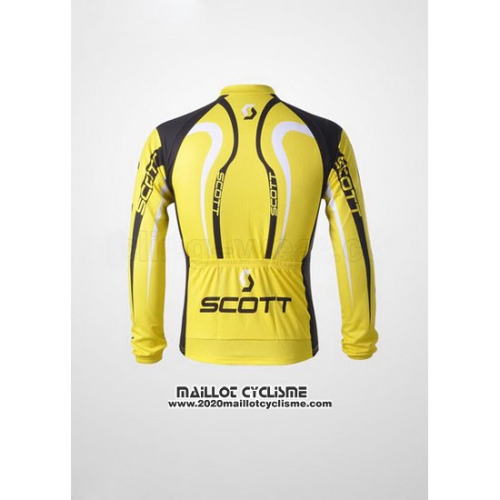 2012 Maillot Ciclismo Scott Noir et Jaune Manches Longues et Cuissard