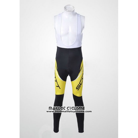 2012 Maillot Ciclismo Scott Noir et Jaune Manches Longues et Cuissard