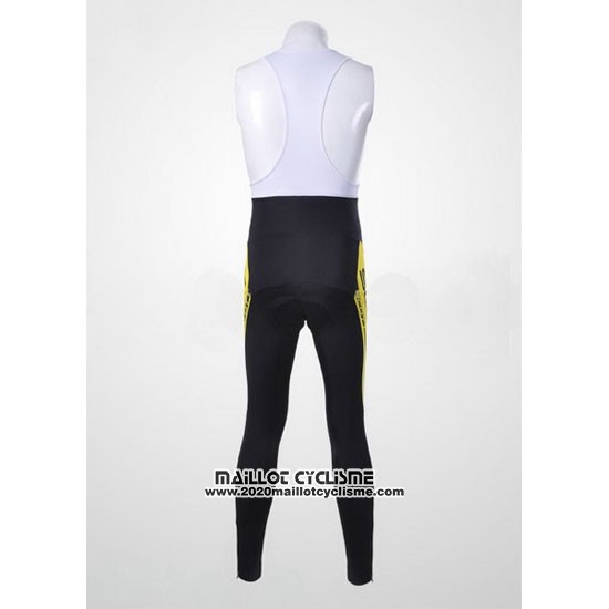 2012 Maillot Ciclismo Scott Noir et Jaune Manches Longues et Cuissard