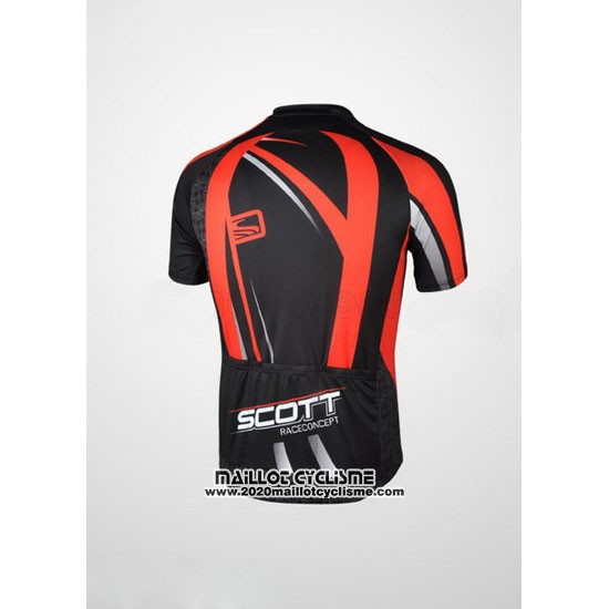 2012 Maillot Ciclismo Scott Noir et Rouge Manches Courtes et Cuissard