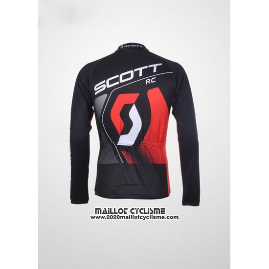 2012 Maillot Ciclismo Scott Noir et Rouge Manches Longues et Cuissard