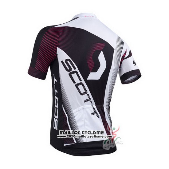 2013 Maillot Ciclismo Scott Blanc et Fuchsia Manches Courtes et Cuissard