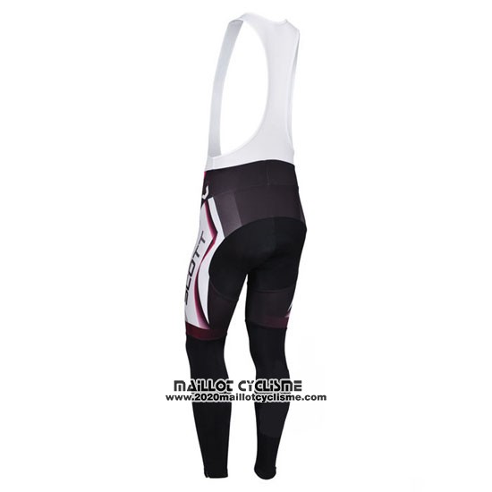2013 Maillot Ciclismo Scott Blanc et Fuchsia Manches Longues et Cuissard