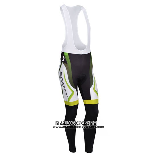 2013 Maillot Ciclismo Scott Blanc et Jaune Manches Longues et Cuissard
