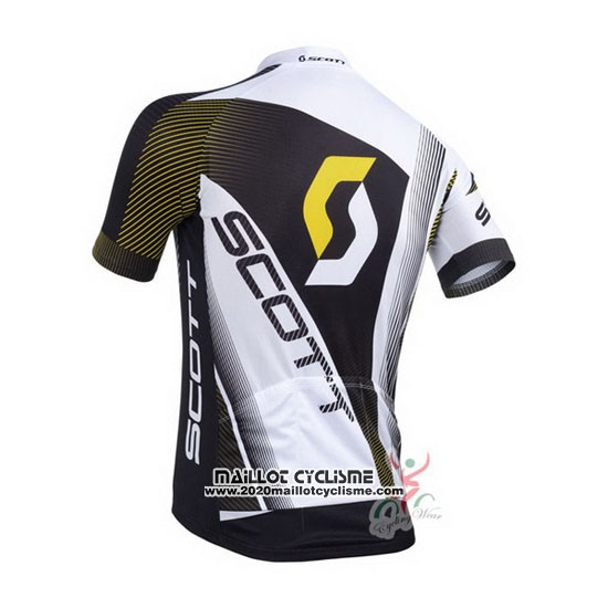 2013 Maillot Ciclismo Scott Blanc et Noir Manches Courtes et Cuissard