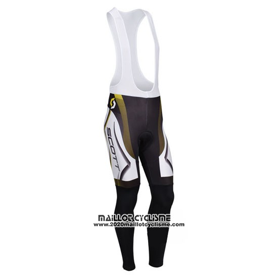 2013 Maillot Ciclismo Scott Blanc et Noir Manches Longues et Cuissard