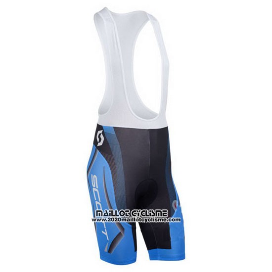2013 Maillot Ciclismo Scott Bleu et Noir Manches Courtes et Cuissard