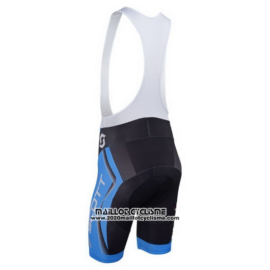 2013 Maillot Ciclismo Scott Bleu et Noir Manches Courtes et Cuissard