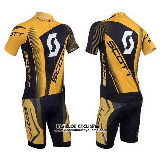 2013 Maillot Ciclismo Scott Jaune et Noir Manches Courtes et Cuissard
