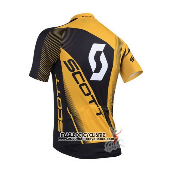 2013 Maillot Ciclismo Scott Jaune et Noir Manches Courtes et Cuissard