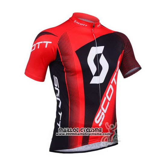 2013 Maillot Ciclismo Scott Noir et Rouge Manches Courtes et Cuissard
