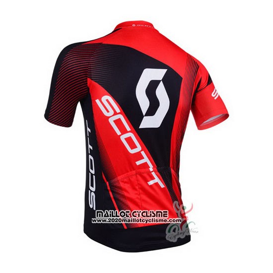 2013 Maillot Ciclismo Scott Noir et Rouge Manches Courtes et Cuissard