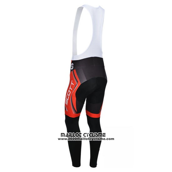 2013 Maillot Ciclismo Scott Noir et Rouge Manches Longues et Cuissard