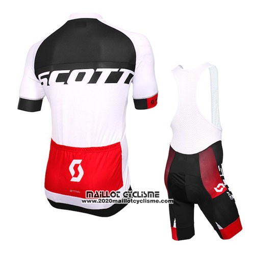 2016 Maillot Ciclismo Scott Blanc Noir Manches Courtes et Cuissard