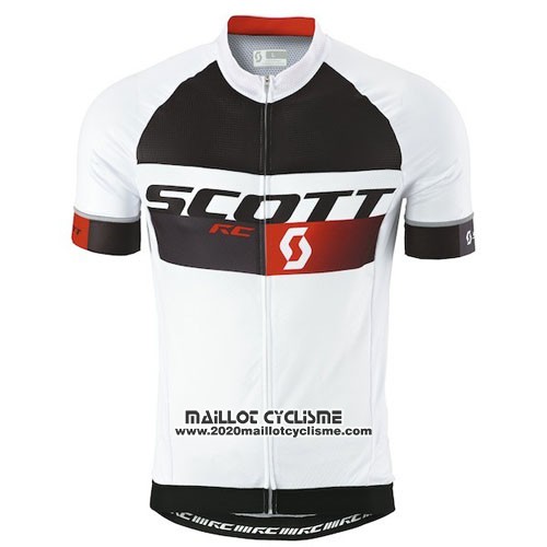 2016 Maillot Ciclismo Scott Blanc Noir Manches Courtes et Cuissard