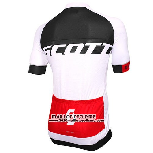 2016 Maillot Ciclismo Scott Blanc Noir Manches Courtes et Cuissard