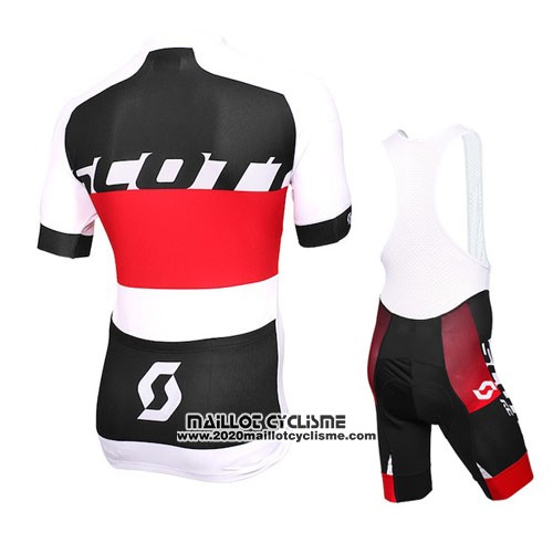 2016 Maillot Ciclismo Scott Blanc Rouge Manches Courtes et Cuissard