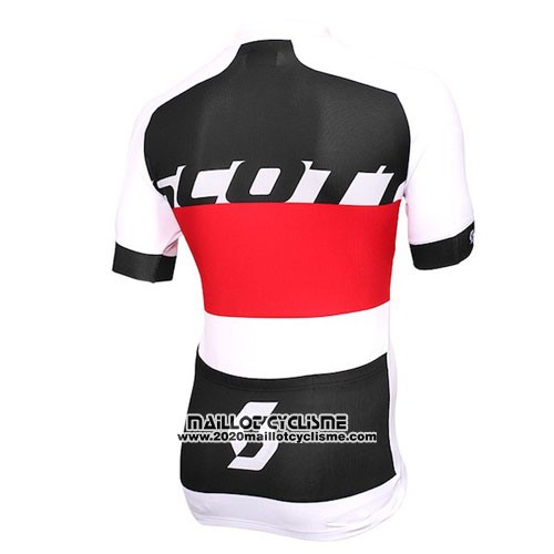 2016 Maillot Ciclismo Scott Blanc Rouge Manches Courtes et Cuissard