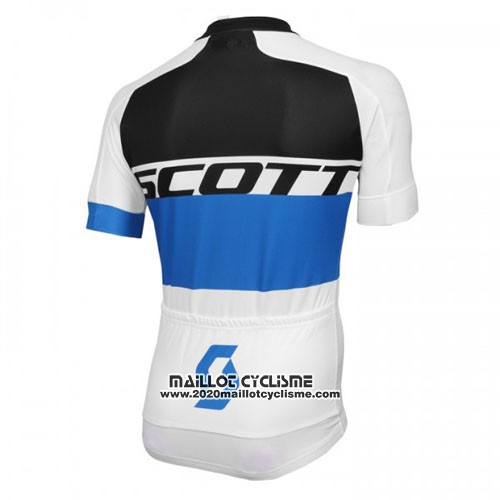 2016 Maillot Ciclismo Scott Blanc et Bleu Manches Courtes et Cuissard