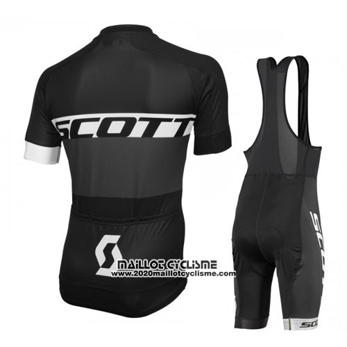 2016 Maillot Ciclismo Scott Blanc et Noir Manches Courtes et Cuissard