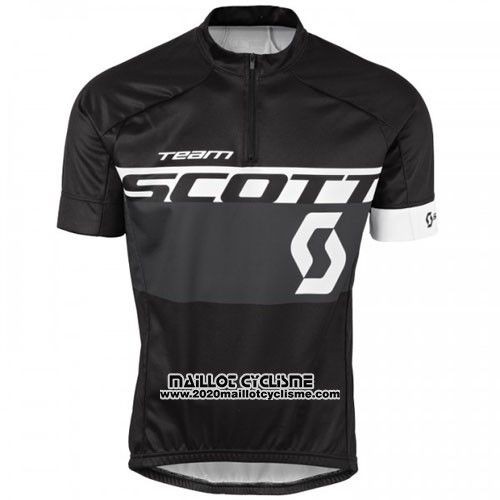 2016 Maillot Ciclismo Scott Blanc et Noir Manches Courtes et Cuissard