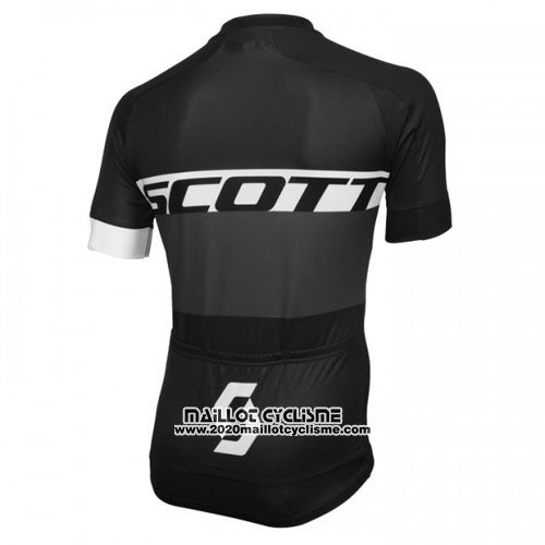 2016 Maillot Ciclismo Scott Blanc et Noir Manches Courtes et Cuissard