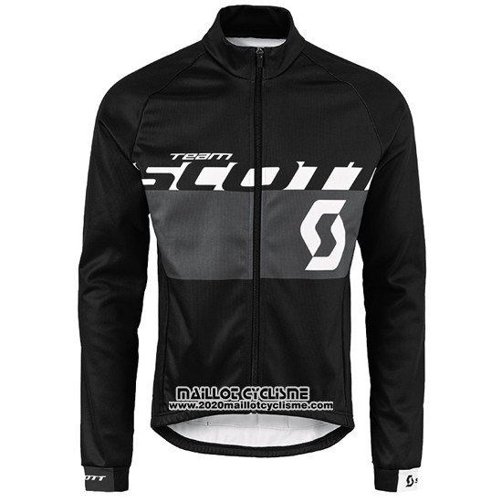 2016 Maillot Ciclismo Scott Blanc et Noir Manches Longues et Cuissard