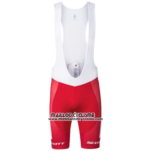 2016 Maillot Ciclismo Scott Blanc et Rouge Manches Courtes et Cuissard