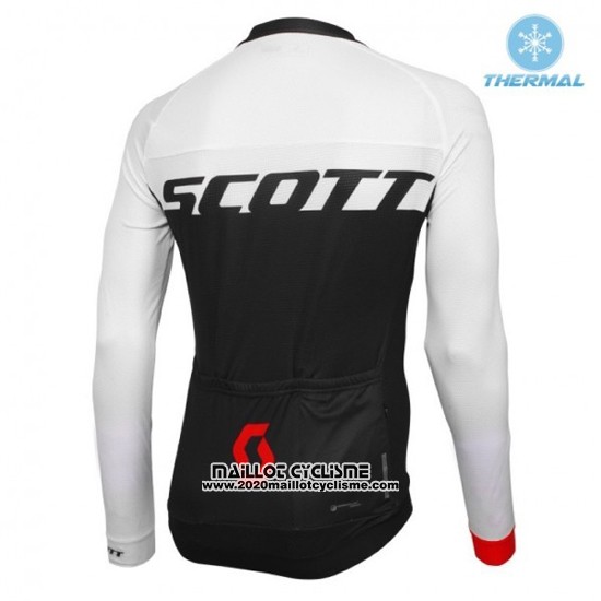 2016 Maillot Ciclismo Scott Blanc et Rouge Manches Longues et Cuissard