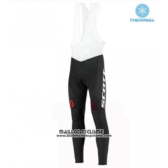 2016 Maillot Ciclismo Scott Blanc et Rouge Manches Longues et Cuissard