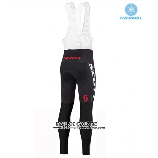 2016 Maillot Ciclismo Scott Blanc et Rouge Manches Longues et Cuissard