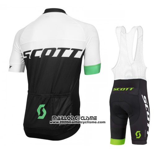 2016 Maillot Ciclismo Scott Blanc et Vert Manches Courtes et Cuissard