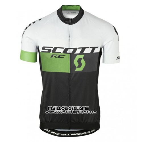 2016 Maillot Ciclismo Scott Blanc et Vert Manches Courtes et Cuissard