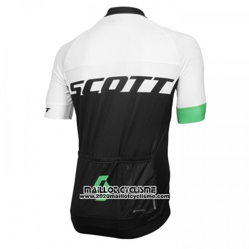 2016 Maillot Ciclismo Scott Blanc et Vert Manches Courtes et Cuissard