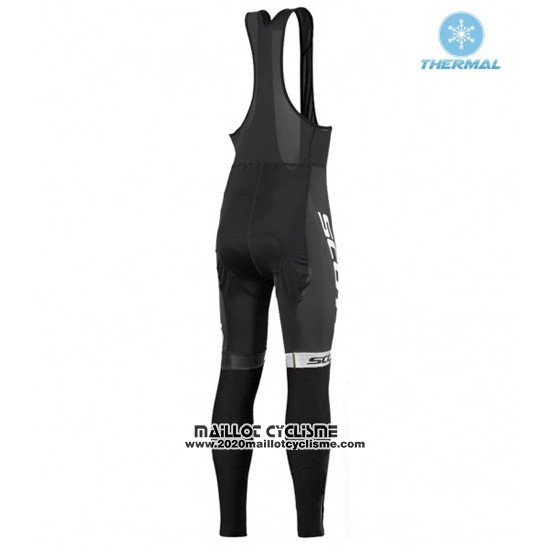 2016 Maillot Ciclismo Scott Bleu et Blanc Manches Longues et Cuissard