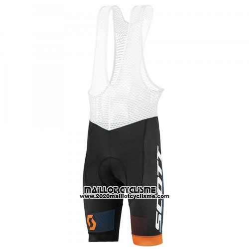 2016 Maillot Ciclismo Scott Bleu et Noir Manches Courtes et Cuissard