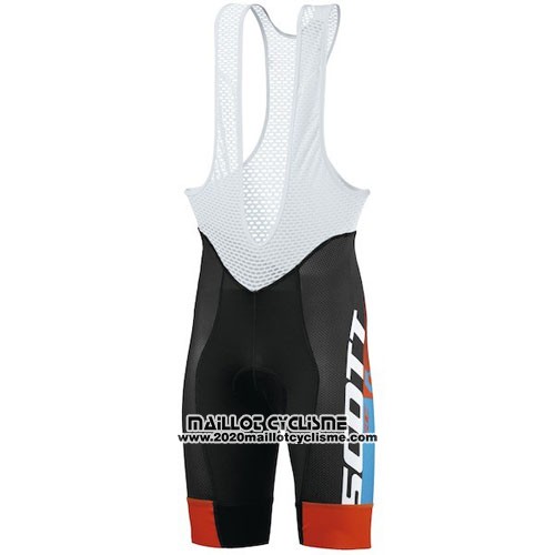 2016 Maillot Ciclismo Scott Bleu et Orange Manches Courtes et Cuissard