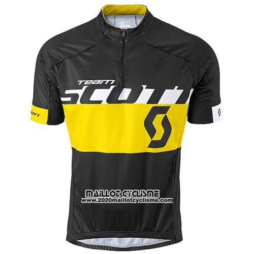 2016 Maillot Ciclismo Scott Jaune Manches Courtes et Cuissard