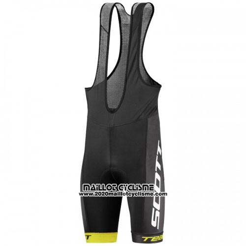 2016 Maillot Ciclismo Scott Jaune Noir Manches Courtes et Cuissard