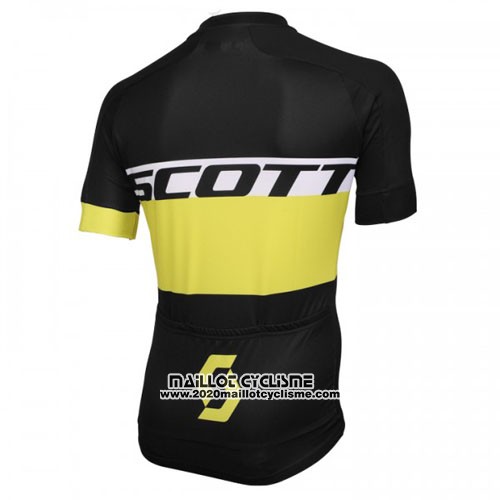 2016 Maillot Ciclismo Scott Jaune Noir Manches Courtes et Cuissard