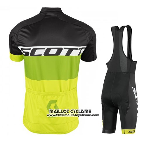 2016 Maillot Ciclismo Scott Jaune et Noir Manches Courtes et Cuissard