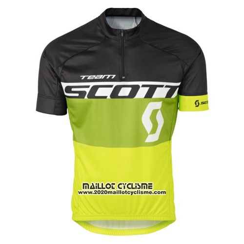 2016 Maillot Ciclismo Scott Jaune et Noir Manches Courtes et Cuissard