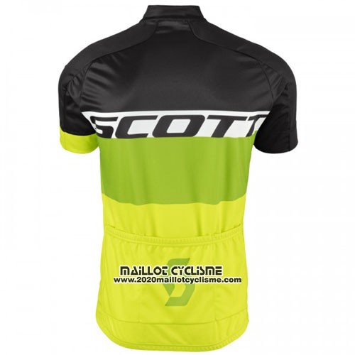 2016 Maillot Ciclismo Scott Jaune et Noir Manches Courtes et Cuissard