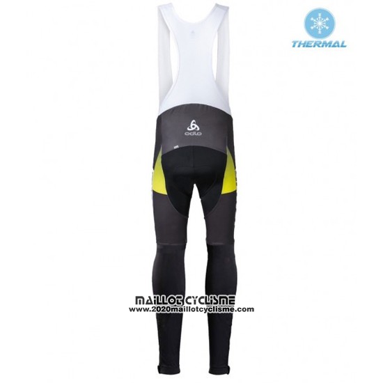 2016 Maillot Ciclismo Scott Jaune et Noir Manches Longues et Cuissard