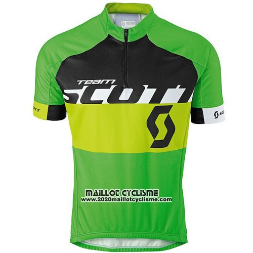 2016 Maillot Ciclismo Scott Jaune et Vert Manches Courtes et Cuissard