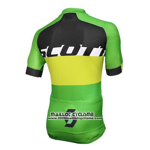 2016 Maillot Ciclismo Scott Jaune et Vert Manches Courtes et Cuissard