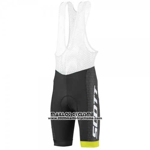 2016 Maillot Ciclismo Scott Noir Jaune Manches Courtes et Cuissard